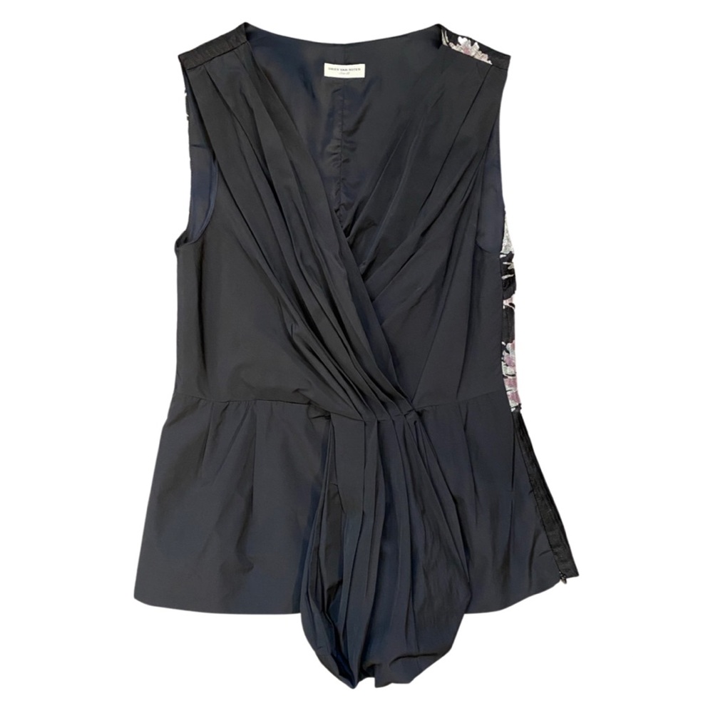 DREIS VAN NOTEN Ruffled Tank with Floral Back